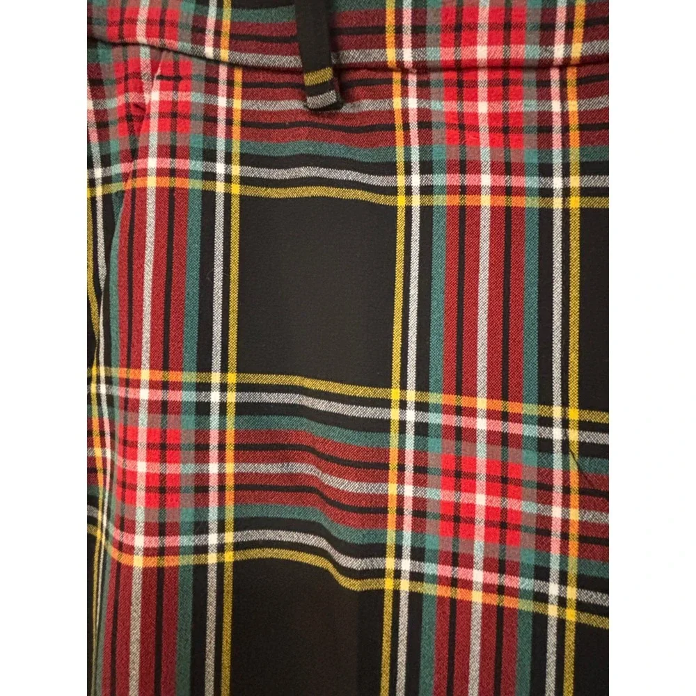 J. CREW Women's Size 4P Black Stewart‎ Tartan Stretch 